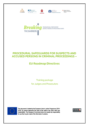 Cover of the Training Material for acting and trainee judges and prosecutors EN