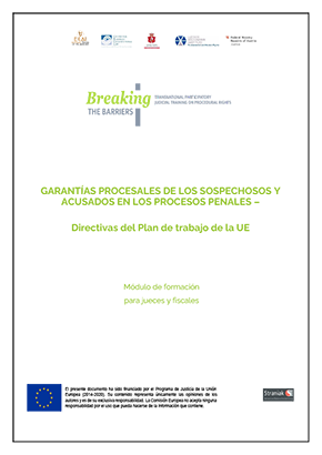 Cover of the Training Material for acting and trainee judges and prosecutors ES